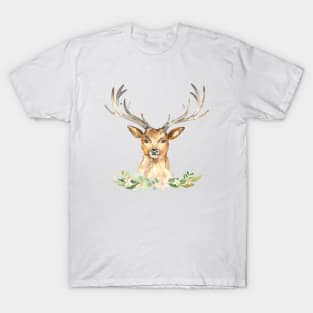 Cute deer with flowers T-Shirt